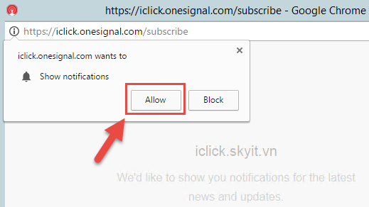 Đăng ký Onesignal từ iClick