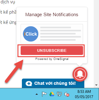 Đăng ký Onesignal từ iClick