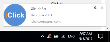 Đăng ký Onesignal từ iClick