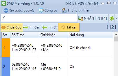 Tool quảng bá sms iClick
