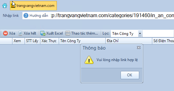 Lấy thông tin trang vàng