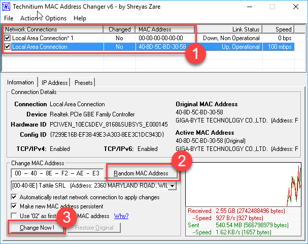 Hướng dẫn thay đổi địa chỉ MAC (Physical Address) bằng phần mềm TMAC