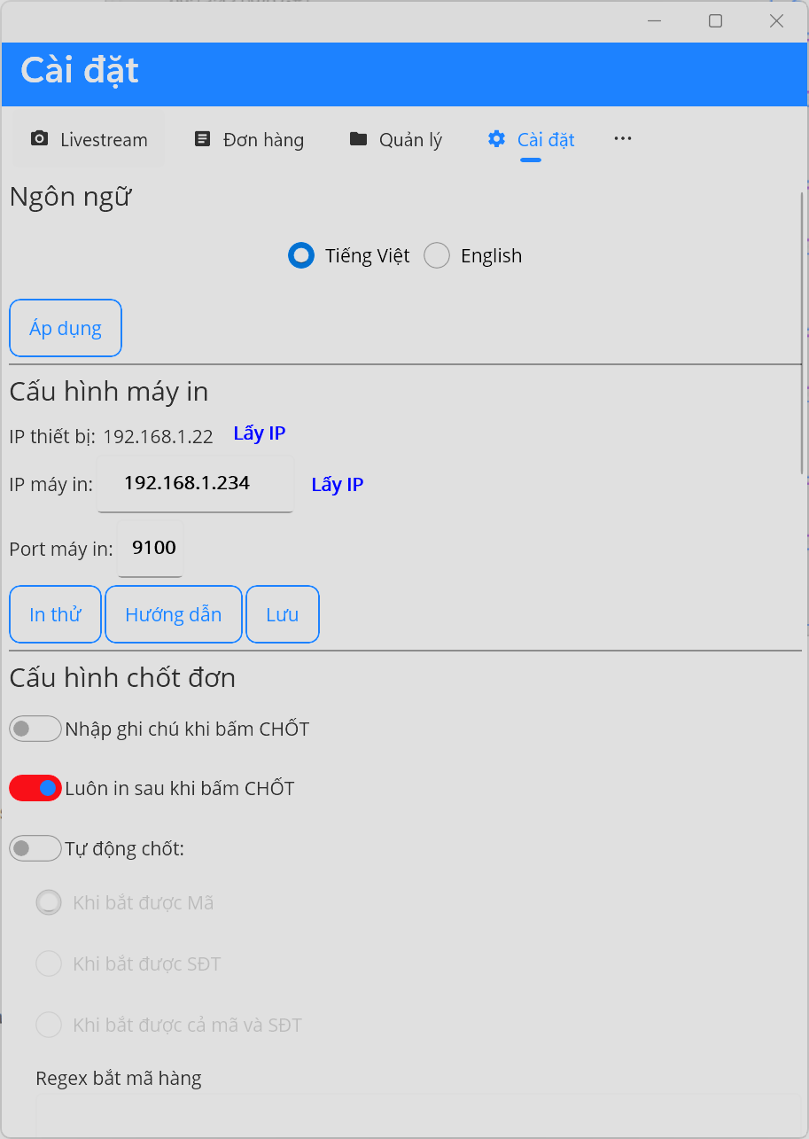 Phần mềm in bình luận livestream Facebook
