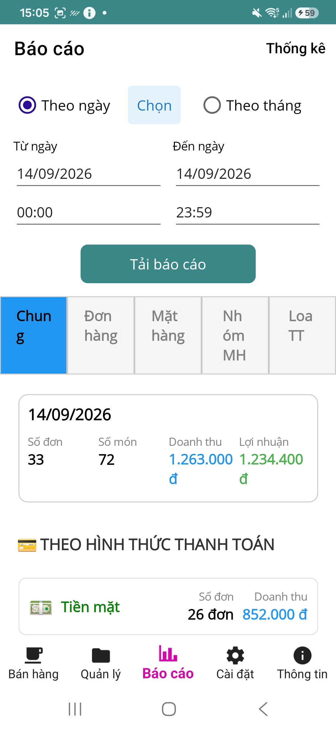 Phần mềm quản lý quán cà phê Coffee POS
