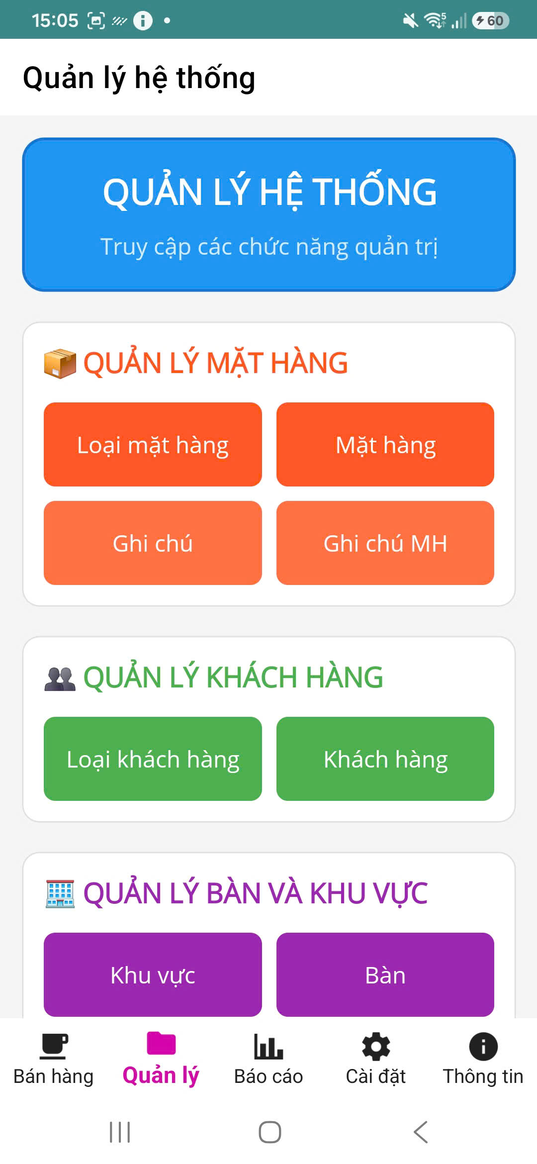Phần mềm quản lý quán cà phê Coffee POS