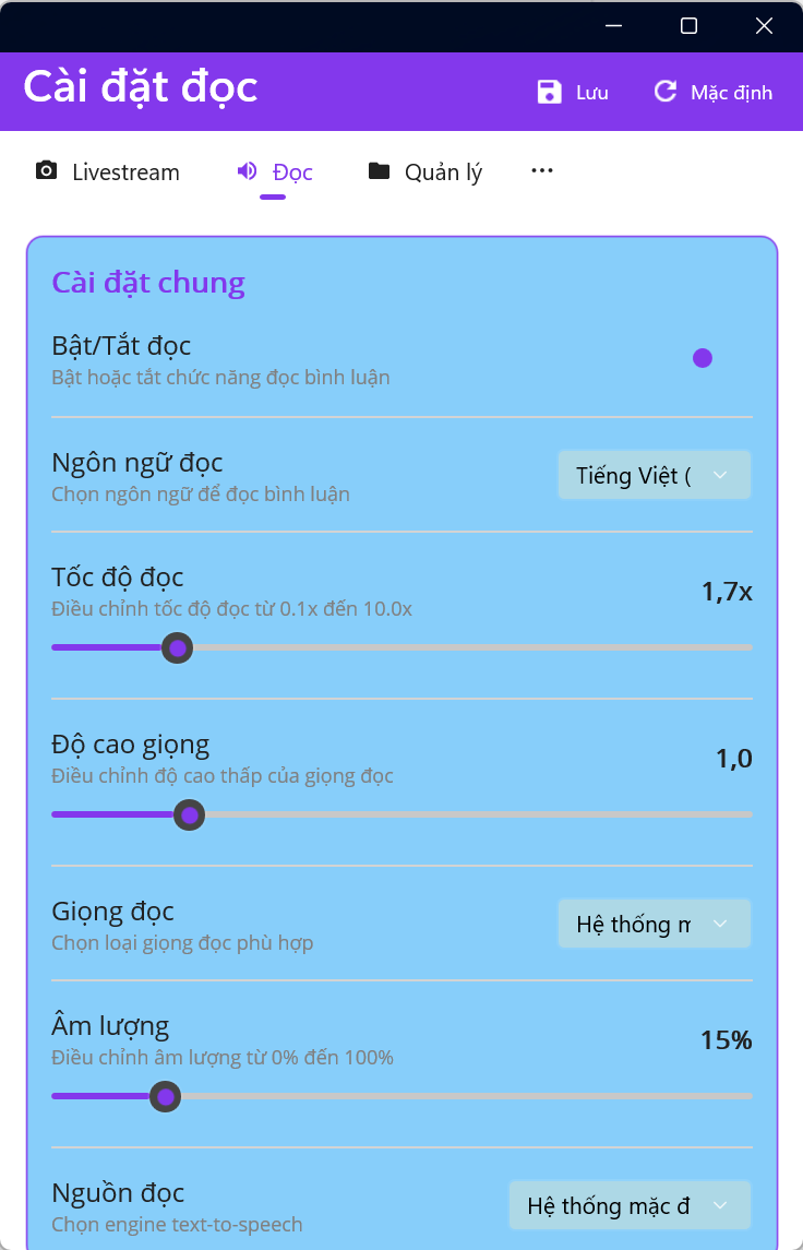 google đọc bình luận livestream trên tiktok