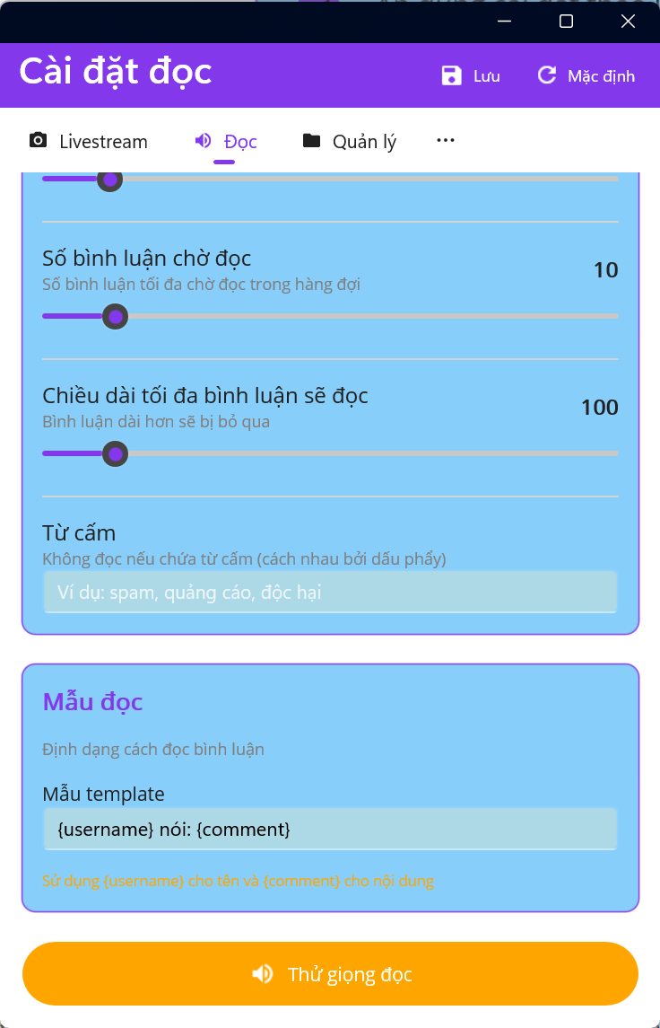 google đọc bình luận livestream trên tiktok